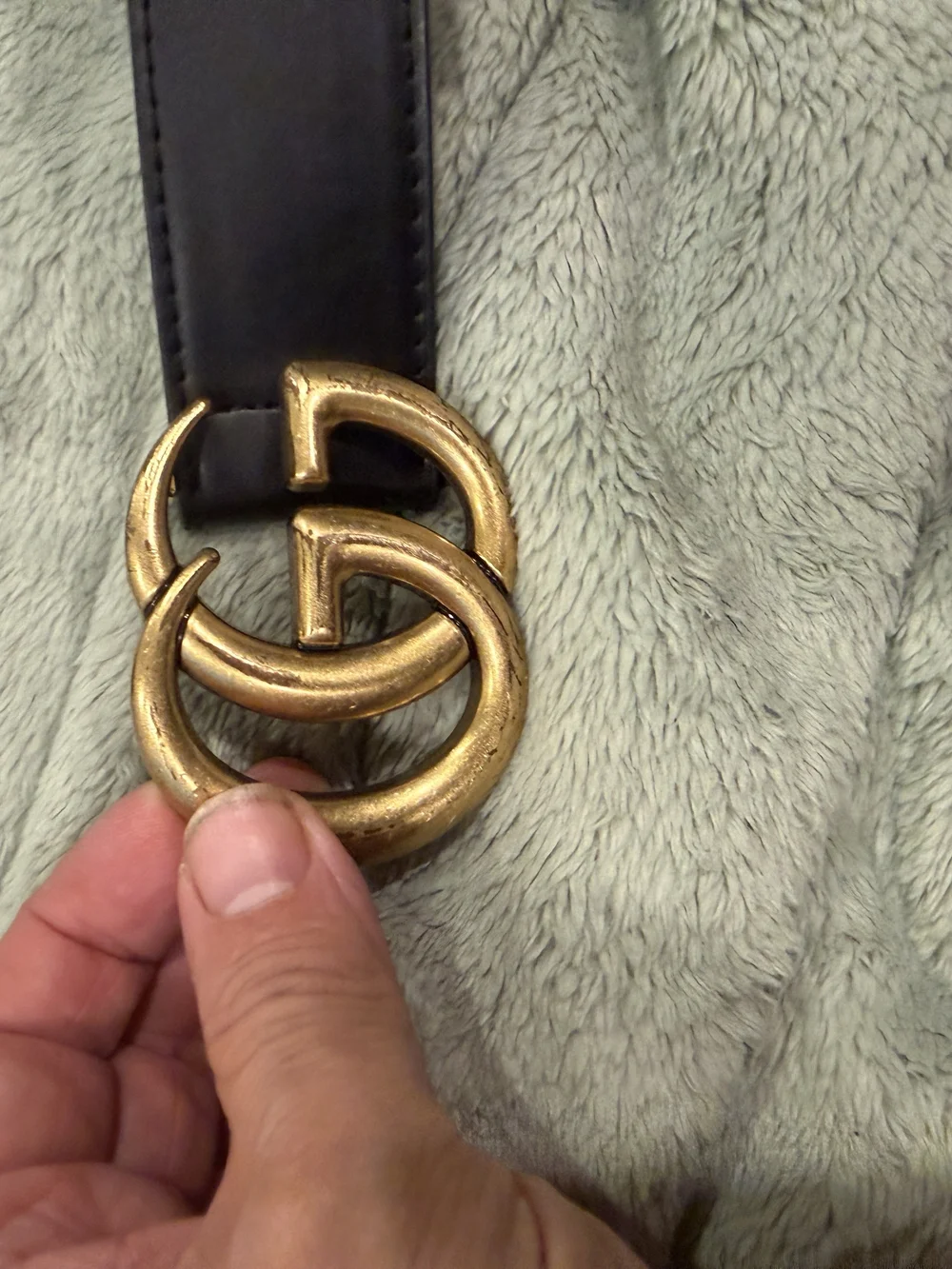 Gucci Black Leather Belt with Gold Double G Buckle